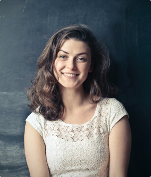 Brown Haired Girl In White Sleeveless Dress Standing Beside 756453